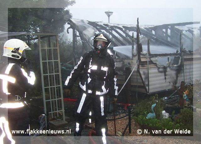 Foto behorende bij Stacaravan uitgebrand in Ouddorp