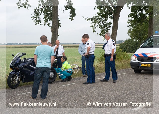 Foto behorende bij Ongeval met motorrijder en fietser