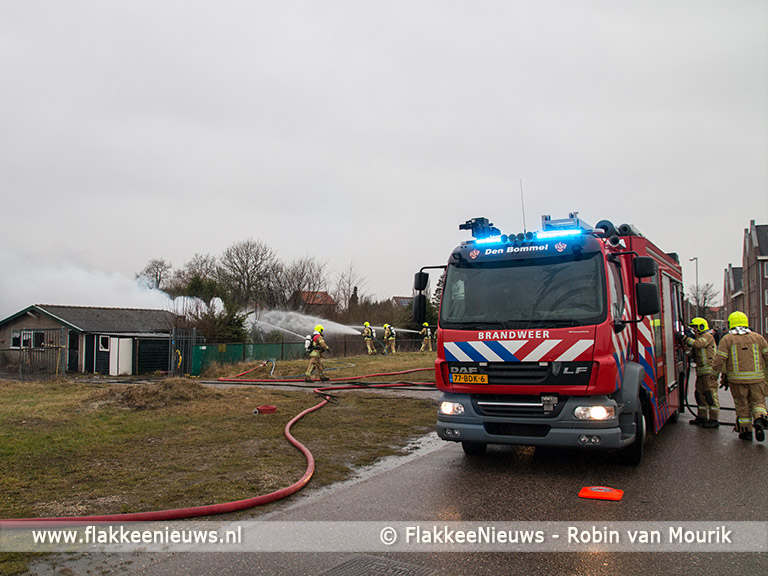 Foto behorende bij Schuur in brand op camping Oude-Tonge