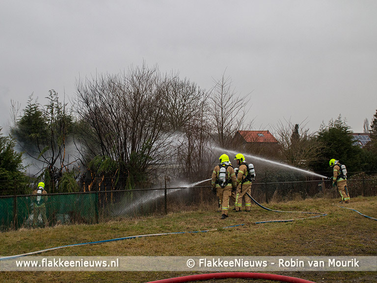 Foto behorende bij Schuur in brand op camping Oude-Tonge