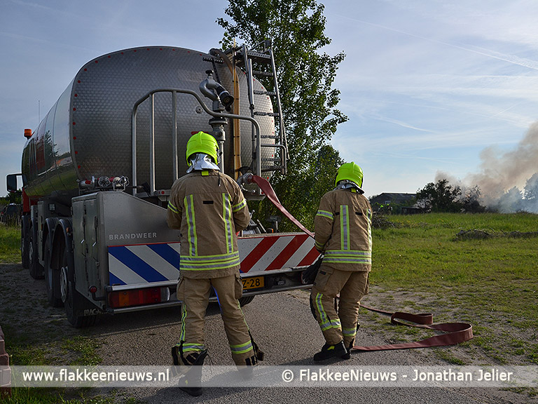 Foto behorende bij Asbest vrijgekomen bij schuurbrand Dirksland