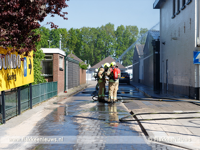 Foto behorende bij Uitslaande brand aan de Molenweg in Ouddorp