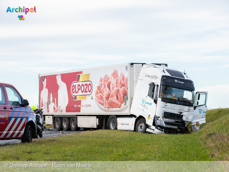 Foto behorende bij N57 afgesloten vanwege dodelijk ongeval