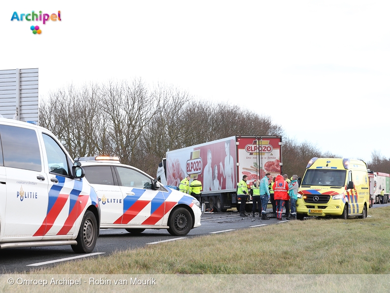 Foto behorende bij N57 afgesloten vanwege dodelijk ongeval