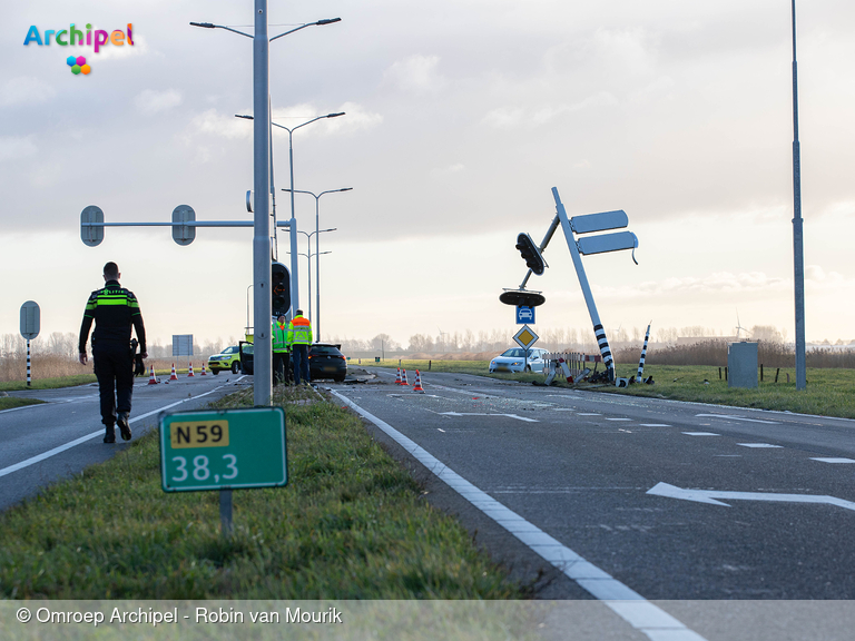 Foto behorende bij Ongeval op N59, weg in beide richtingen afgesloten