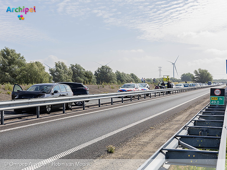 Foto behorende bij Ongeval met vier voertuigen veroorzaakt lange files
