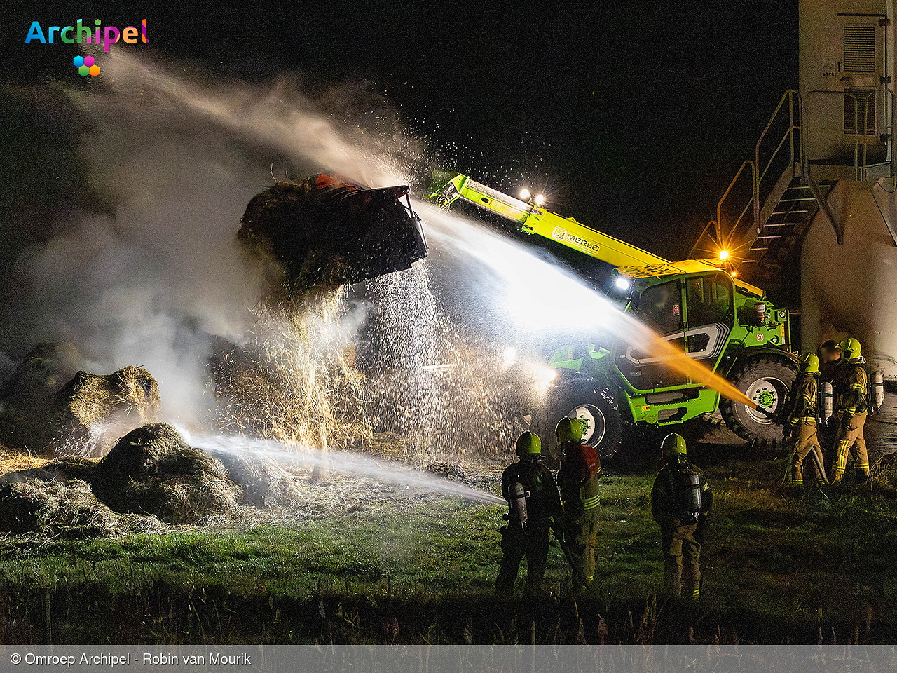 Foto behorende bij Hooibalenbrand in de polder van Herkingen