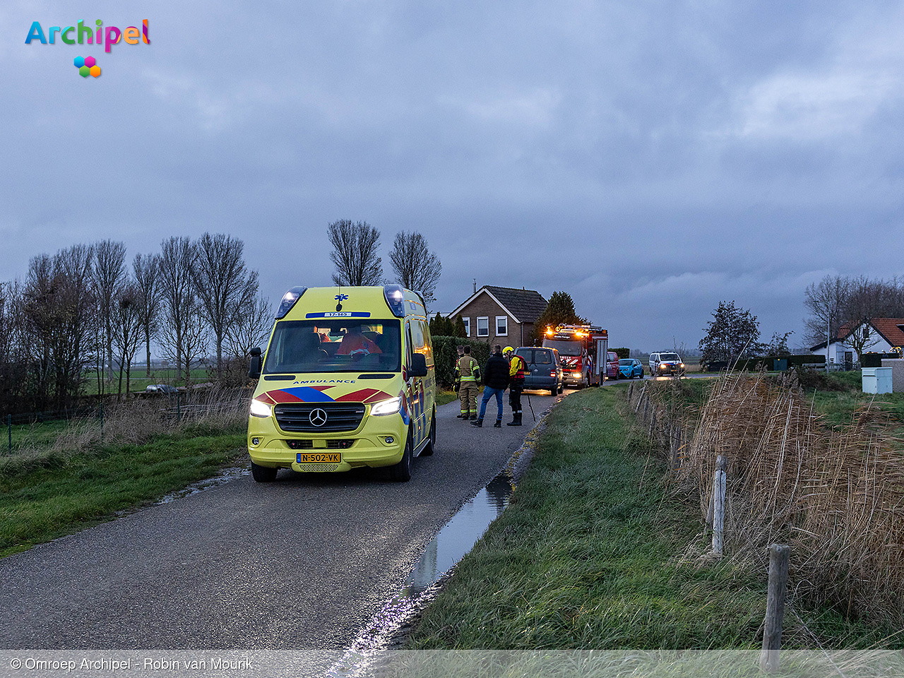 Foto behorende bij Wederom auto in de sloot, bestuurder aangehouden