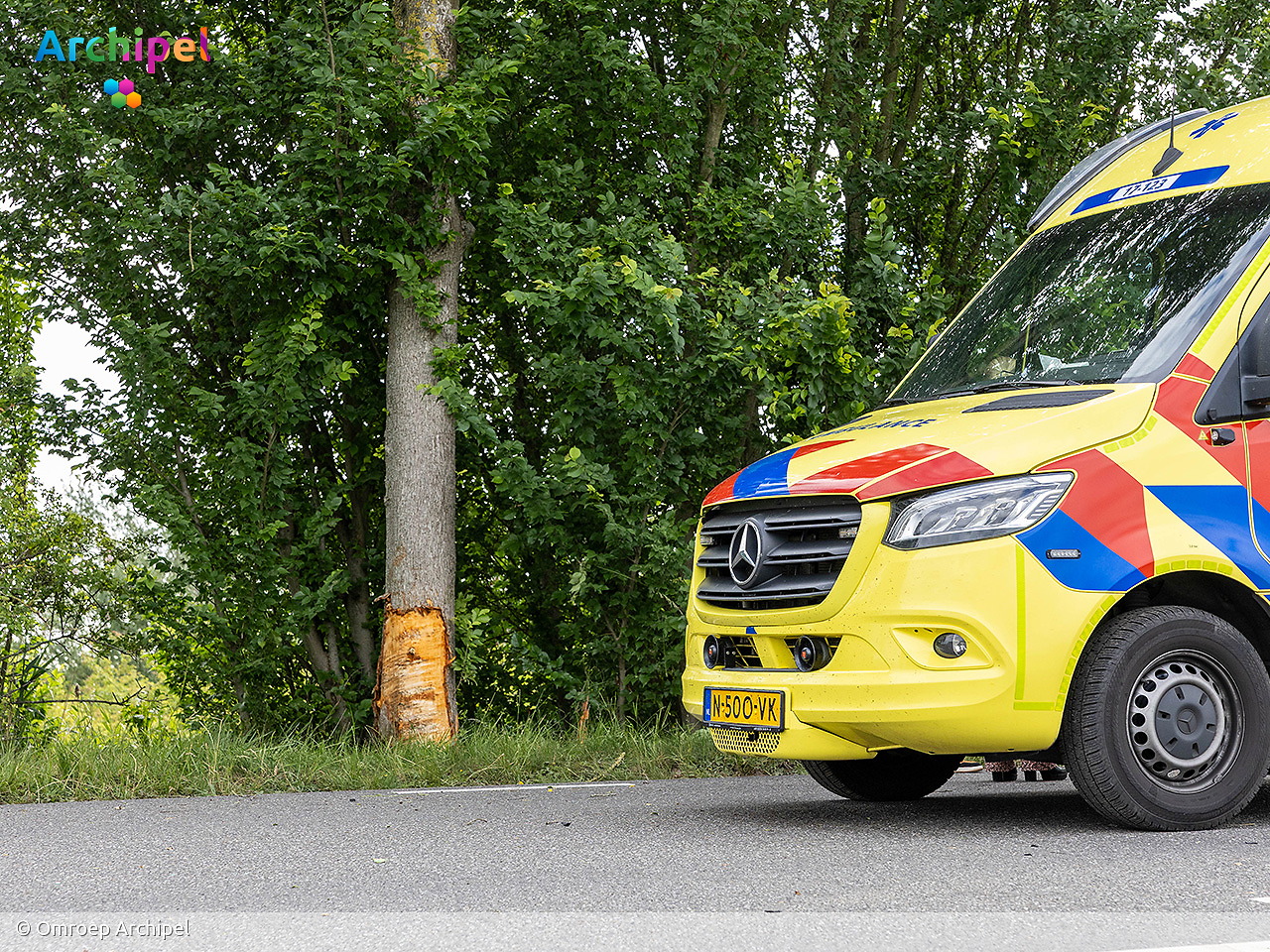 Foto behorende bij Brandweer bevrijdt bestuurder uit auto na crash tegen boom