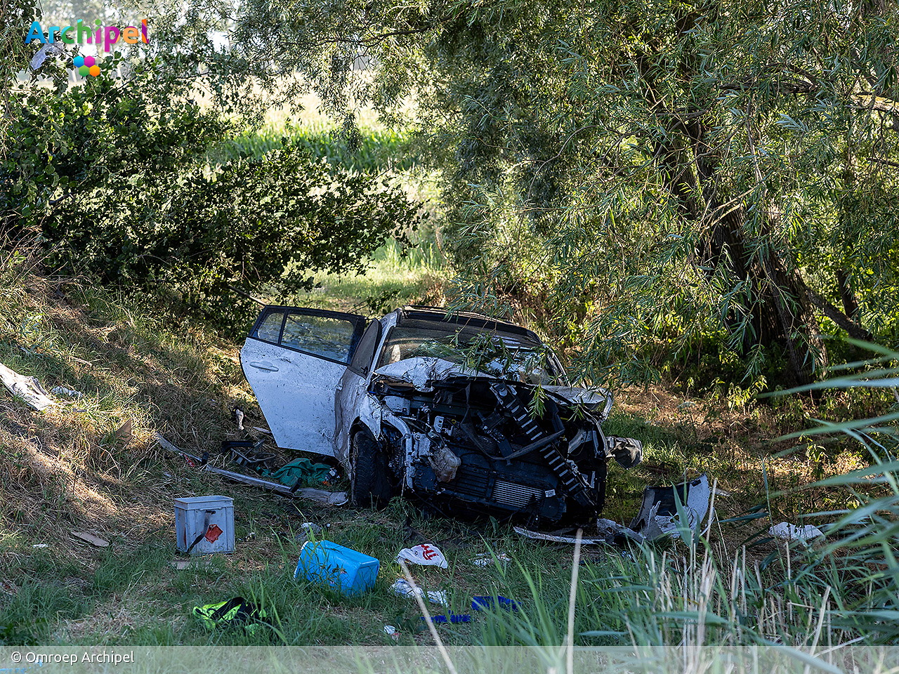 Foto behorende bij Automobilist aangehouden na botsing tegen boom