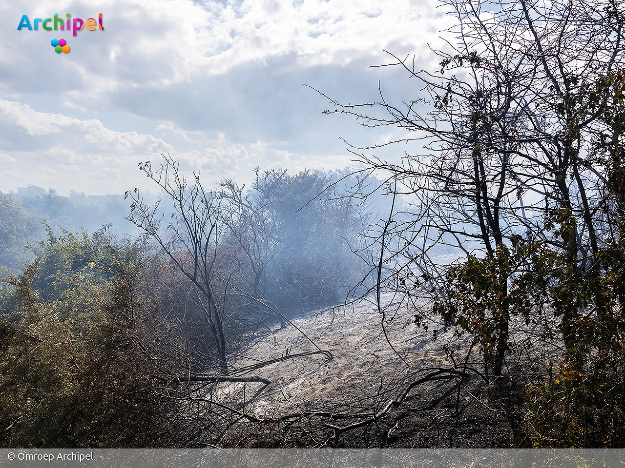 Foto behorende bij Natuurbrand in duingebied Ouddorp na grootschalige inzet onder controle