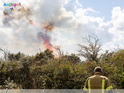 Natuurbrand Ouddorp opgeschaald naar GRIP 2, brandweerman gewond